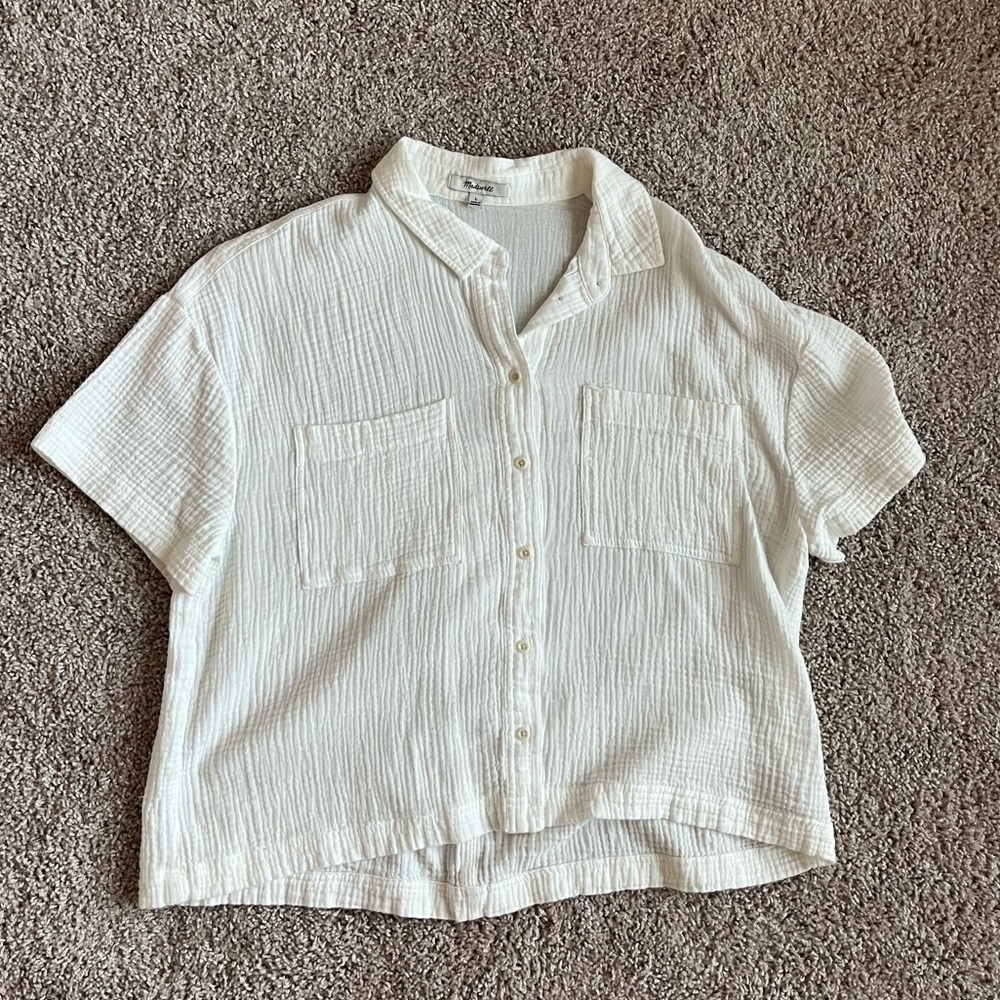 Madewell Button Up Shortsleeve Top